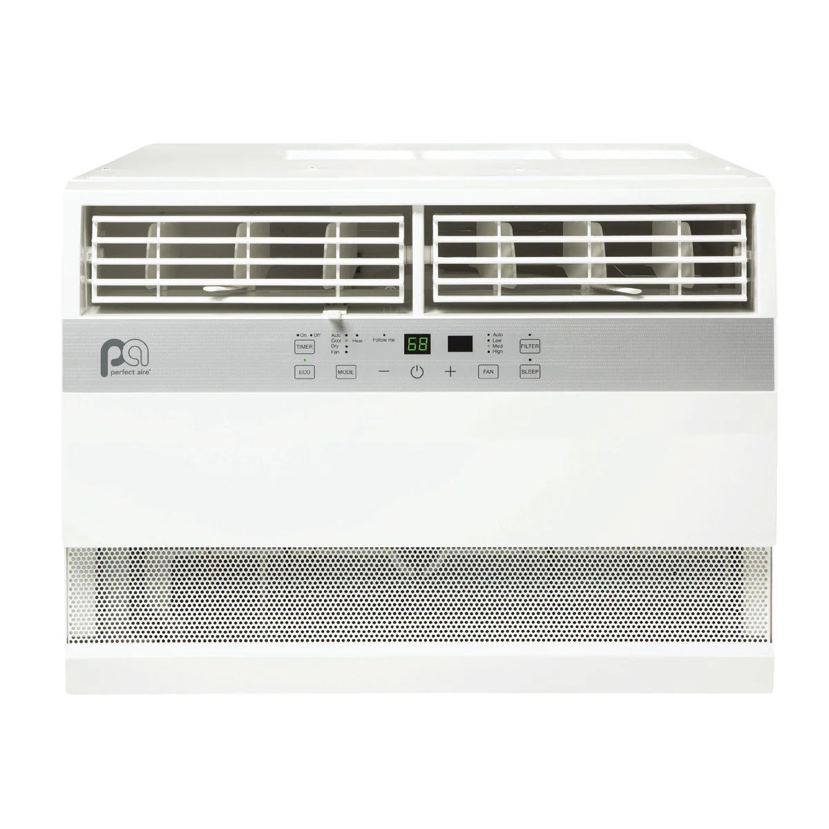 Perfect Aire | Perfect Aire 8,000 BTU Window Air Conditioner with Electric Heater (R32) | 8,000 BTU 115V Cool/Heat Window Air Conditioner with 3,500 BTU Electric Heat, Follow-Me Remote Contr