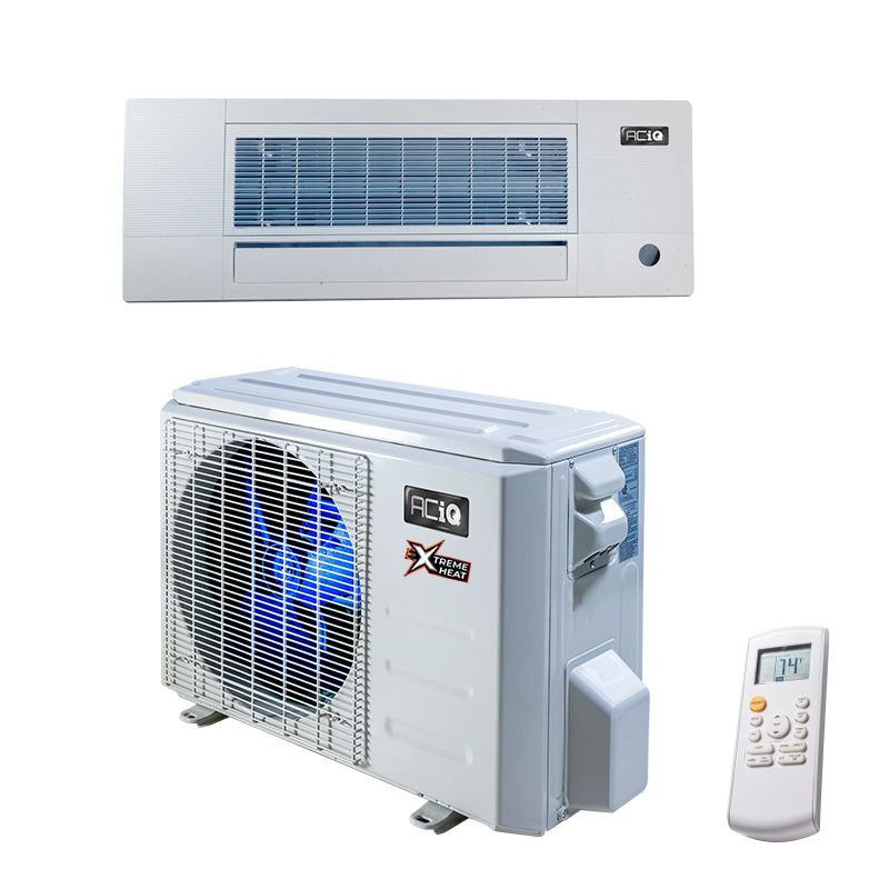 ACIQ 9,000 BTU 24 SEER2 ACiQ Single Zone Slim Ceiling Cassette Mini Split System | Extreme Series - R454B | 230V