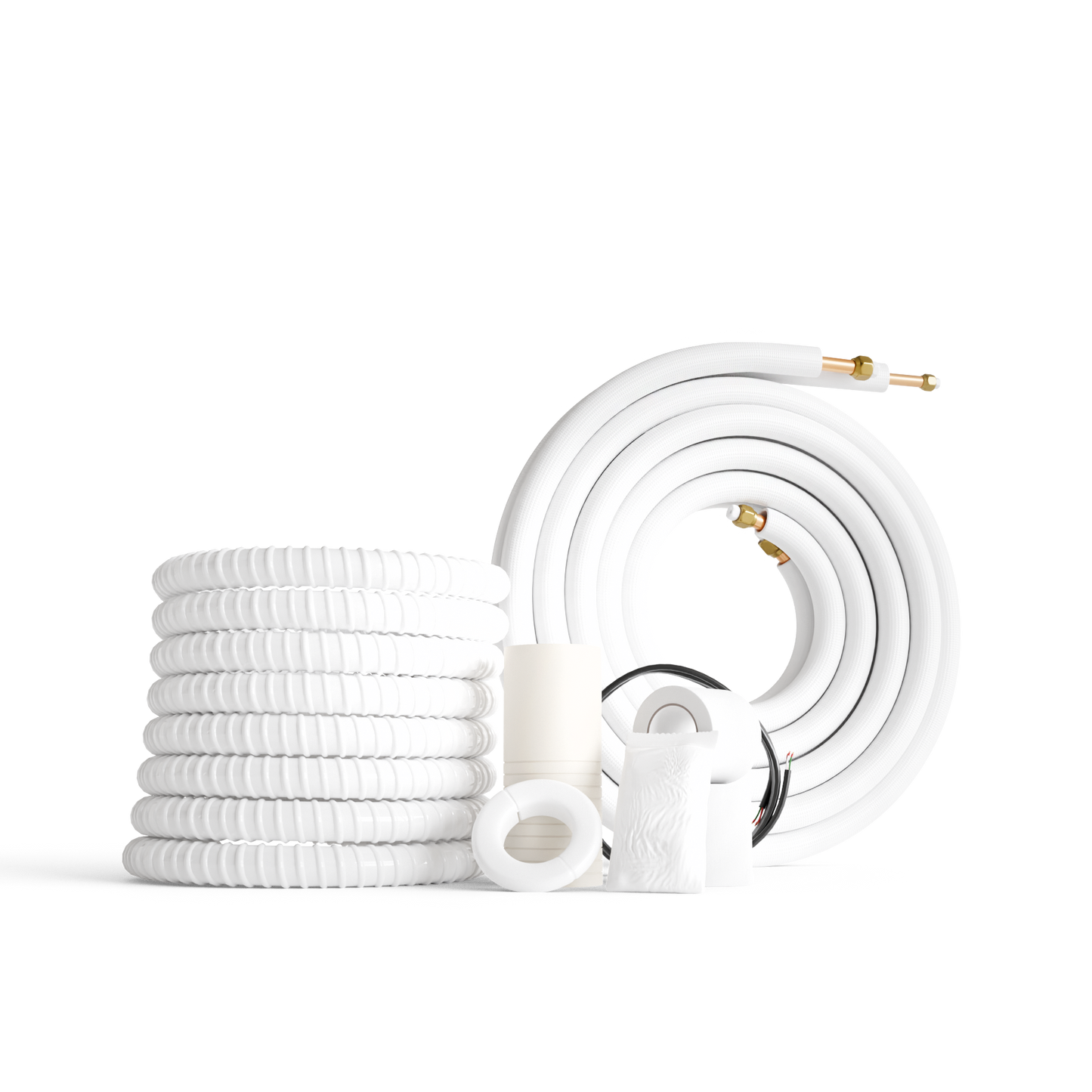 Extra Insulated Line set 1/4"-3/8"  Installation Kit for Ductless Mini Split, Pre-Flared Copper 16ft/25ft/50ft with Data Wire for 6000-9000 BTU Unit Systems