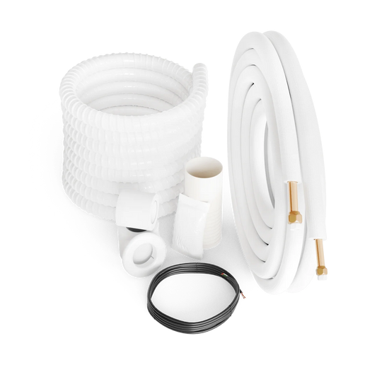 Line set 1/4"-1/2" Mini Split Installation Kit Insulated Pre-Flared 16ft/25ft/50ft with Connection Wires for 12000-18000 BTU Unit Systems