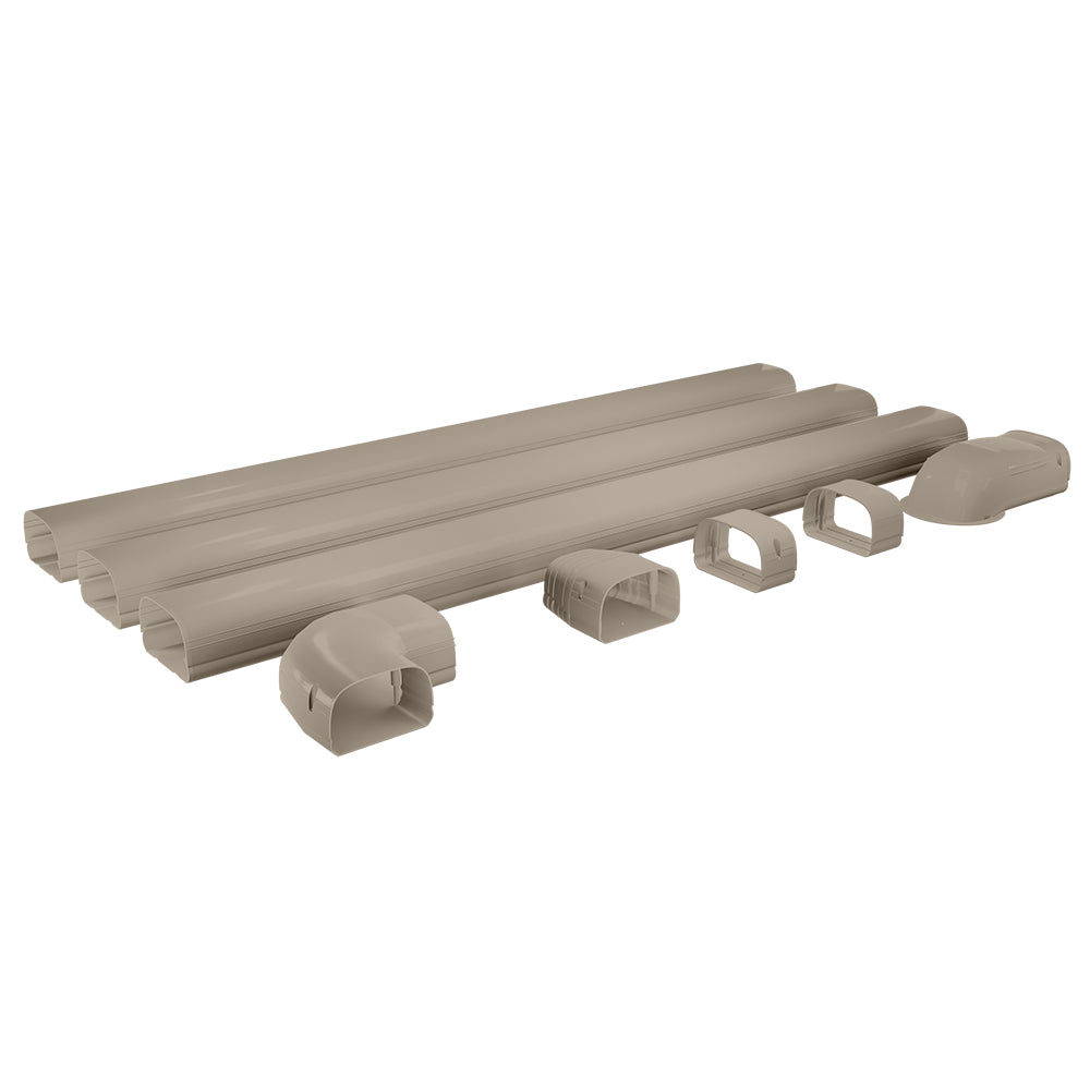 MRCOOL 12FT LineGuard 4.5 in. 16-Piece Complete Line Set Cover Kit for Ductless Mini-Split or Central System