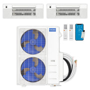 MRCOOL DIY 5th Gen Multi-Zone 2-Zone Mini Split AC & Heat Pump -- 55000 (4.6 Ton), One Way Ceiling Cassette Units (9K+18K BTU), Inverter Technology, 230V, Heating & Cooling - R454B