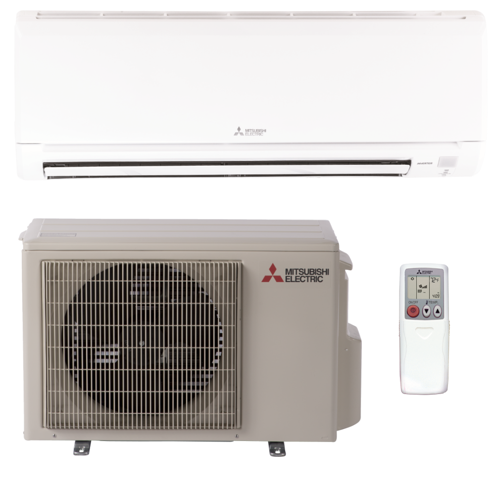 Mitsubishi Mini Split AC, R410A, 12,000 BTU, 1 Ton, 23.1 SEER Wall Mount Air Conditioner Ductless Mini Split, Heat Pump, Inverter System GS Single Zone - MSZ-GS12NA-U1 + MUZ-GS12NA-U1 - South Mini Splits