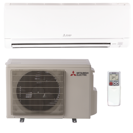 Mitsubishi Mini Splits, GS Series R410A, 12,000 BTU, 1 Ton, 23.1 SEER Wall Mount Air Conditioner Ductless Mini Split, Heat Pump, Inverter System GS Single Zone - MSZ-GS12NA-U1 + MUZ-GS12NA-U1