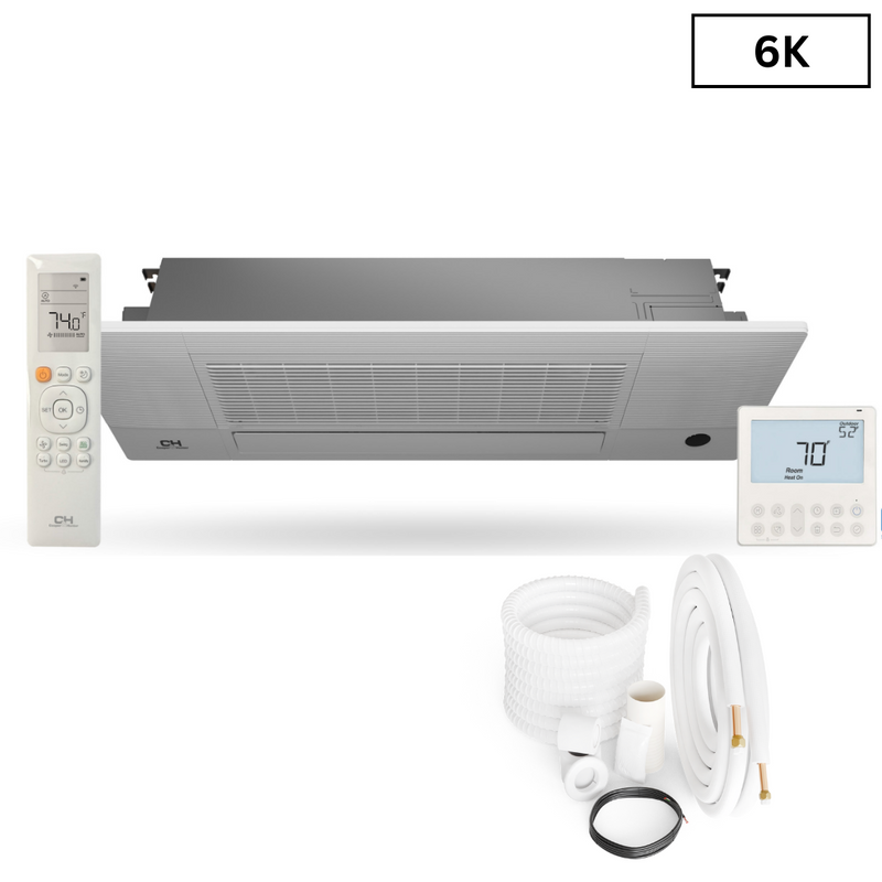 Cooper&Hunter Multi-Zone R410A, 6,000 BTU 230V One-Way Ceiling Cassette Air Conditioning Indoor Unit for Heat Pump, Mini Split Inverter System Up To 22 SEER2 with Wi-Fi Enabled Thermostat and Optional Installation Kit СH-06MCT1W-W