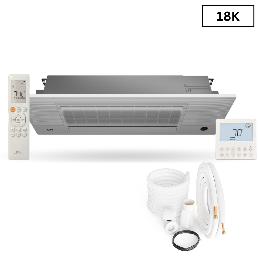 Cooper&Hunter Multi-Zone R410A, 18,000 BTU 230V One-Way Ceiling Cassette Air Conditioning Indoor Unit for Heat Pump, Mini Split Inverter System Up To 22 SEER2 with Wi-Fi Enabled Thermostat and Optional Installation Kit СH-18MCT1W-W