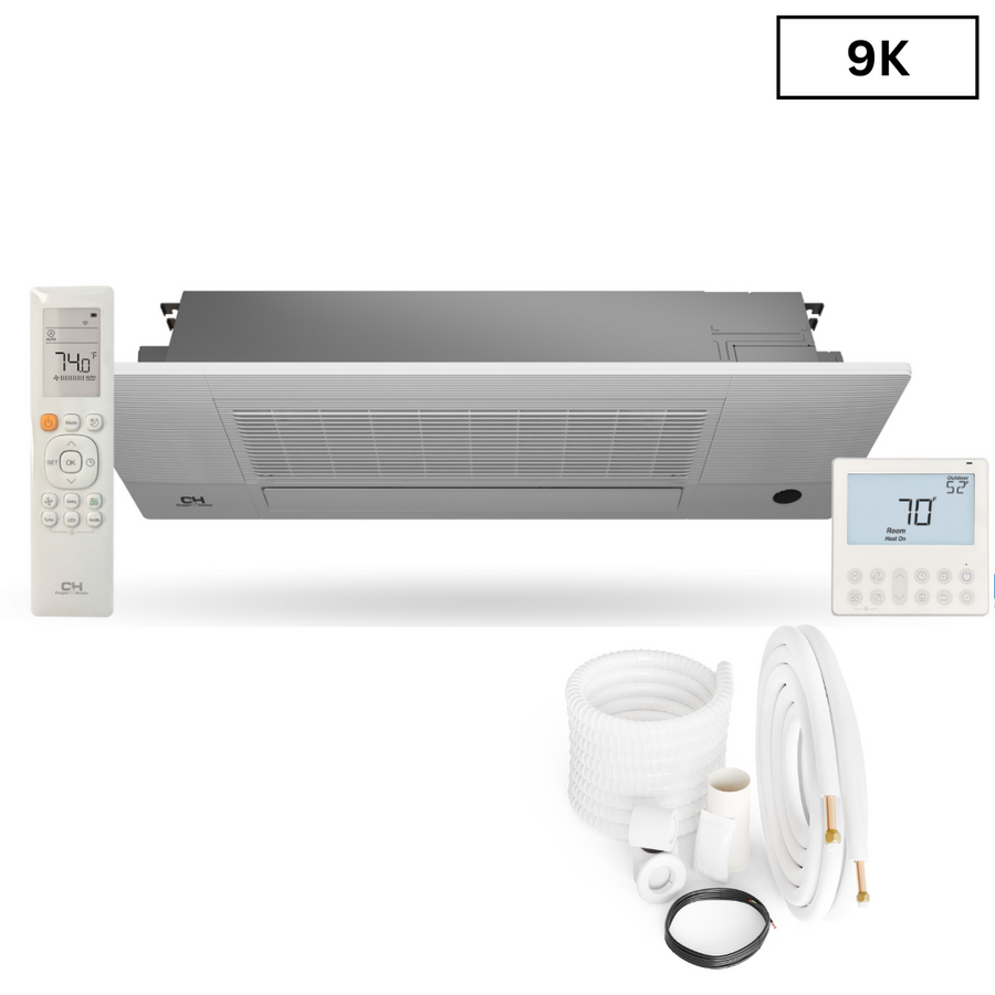 Cooper&Hunter Multi-Zone R410A, 9,000 BTU 230V One-Way Ceiling Cassette Air Conditioning Indoor Unit for Heat Pump, Mini Split Inverter System Up To 22 SEER2 with Wi-Fi Enabled Thermostat and Optional Installation Kit СH-09MCT1W-W - South Mini Splits