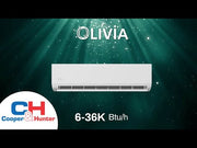 2 Zone Cooper & Hunter Olivia Series, 1.5 Ton Air Conditioner, Ductless Mini Split with 12k+12k BTU Wall Mounts, R410A, 22.9 SEER 18K BTU Inverter Heat Pump, 230V, Dual Head (2 Heads), Choose Install Kit + WIFI Adapter