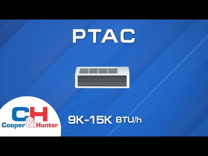 Cooper & Hunter 12,000 BTU Smart PTAC Packaged Terminal Air Conditioner 230V, Through The Wall System With Heat Pump - PTHP Heating And Cooling With Electric Cord and Remote Control CH-PTW-12HPGF