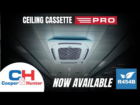 Cooper&Hunter Single Zone, Four-Way Ceiling Cassette R454B, 24,000 BTU 230V 22 SEER Ceiling Cassette Ductless Mini Split Air Conditioner, Heat Pump 2 TON + Installation Kit Option. CH-RH24MCT + CH-RES24-230VO