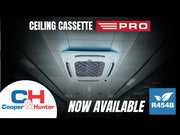 Cooper&Hunter Single Zone, Four-Way Ceiling Cassette R454B, 24,000 BTU 230V 22 SEER Ceiling Cassette Ductless Mini Split Air Conditioner, Heat Pump 2 TON + Installation Kit Option. CH-RH24MCT + CH-RES24-230VO