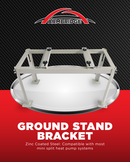 ARMBRIDGE Heavy-Duty Mini Split Ground Stand, Zinc-Coated Brackets for 9,000–36,000 BTU Units | Weatherproof Design, 330+ lbs Capacity