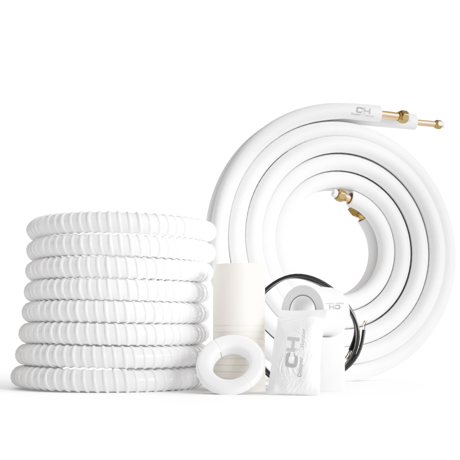 2 Zone Cooper & Hunter Olivia Midnight Series, 1.5 Ton Air Conditioner, Ductless Mini Split with 6k+6k BTU Wall Mounts, R410A,22.5 SEER 18000 BTU Heat Pump, 230V, Dual Head (2 Heads), Optional 16ft 25ft 50ft Installation Kit + WIFI Adapter - South Mini Splits