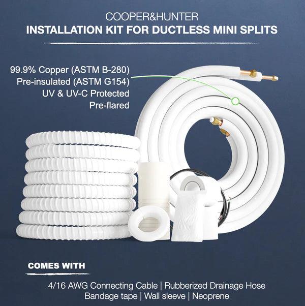 Cooper & Hunter, Astoria Series, 18,000 BTU/h,208- 230V/60HZ, 1.5 Ton, 23.5 SEER Ductless Mini Split AC/Heater With WIFI and Optional Installation Kit - South Mini Splits