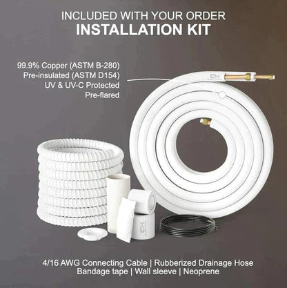 Cooper & Hunter MIA Series, 1 Ton Air Conditioner and Heat Pump, R410A, 12000 BTU Wall Mount Ductless Mini Split, 21.4 SEER Inverter System, 230V/60HZ, Single Head, Includes Wi-Fi and Optional Installation Kit. SKU CH-NY12MIA-230VI + CH-NY12MIA-230VO