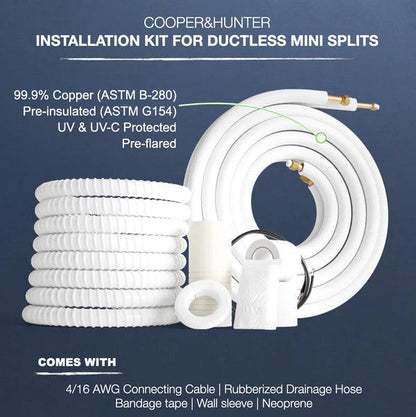 Cooper & Hunter, Astoria Series, 24,000 BTU/h, 208-230V, 2 Ton, 22 SEER Ductless Mini Split AC/Heater With WIFI and Optional Installation Kit - South Mini Splits