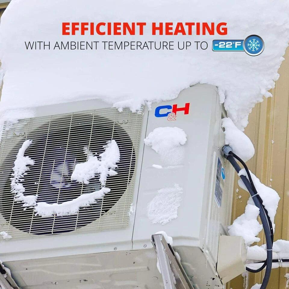 2 Zone Cooper & Hunter High Efficiency Olivia Hyper Series, 2.3 Ton, 28000 BTU with 6k+18k Wall Mount Air Conditioners, 24.6 SEER, Ductless Mini Split A/C & Heat Pump Inverter System, 230V, Dual Head, Includes 25ft or 50ft Installation Kit + WIFI Adapter - South Mini Splits