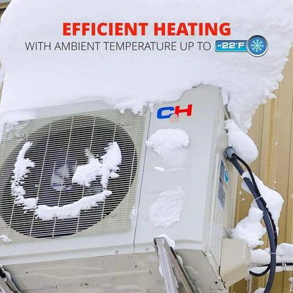 2 Zone Cooper&Hunter High Efficiency Olivia Hyper Series R410A, 2.3 Ton 28000 BTU with 6k+18k Wall Mount Air Conditioners 24.6 SEER, Ductless Mini Split A/C & Heat Pump Inverter System 230V Dual Head, Includes 25ft or 50ft Installation Kit + WIFI Adapter