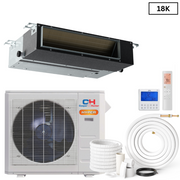 Cooper & Hunter R454B Slim Duct Hyper 18,000 BTU 230V Concealed Duct Air Conditioning Unit for Heat Pump Mini Split Inverter System 18 SEER2 1.5 TON With Wi-Fi Enabled Thermostat & Optional Installation Kit CH-RS18MDT-MS + CH-RHP18-230VO - South Mini Splits