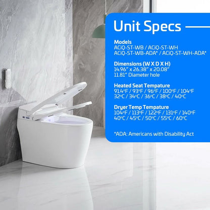 ACIQ | ACiQ Smart Toilet, One-Piece with Bidet, Auto Flush, Heated Seat, LED Display | 
  :root {
    --hvx-golden: #0EA5A6;
    --hvx-slate: #0F172A;
    --hvx-ivory: #F8FAFC;
    --hvx-