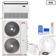 Cooper & Hunter Universal Floor/Ceiling 60,000 BTU 230V, R410A, 16 SEER Ductless Mini Split Air Conditioner With Wi-Fi Thermostat Included , Light Commercial Series, 5 TON Single Zone System + Optional Installation Kit. CH-60LCFC-W + CH-N60LCU-230VO - South Mini Splits