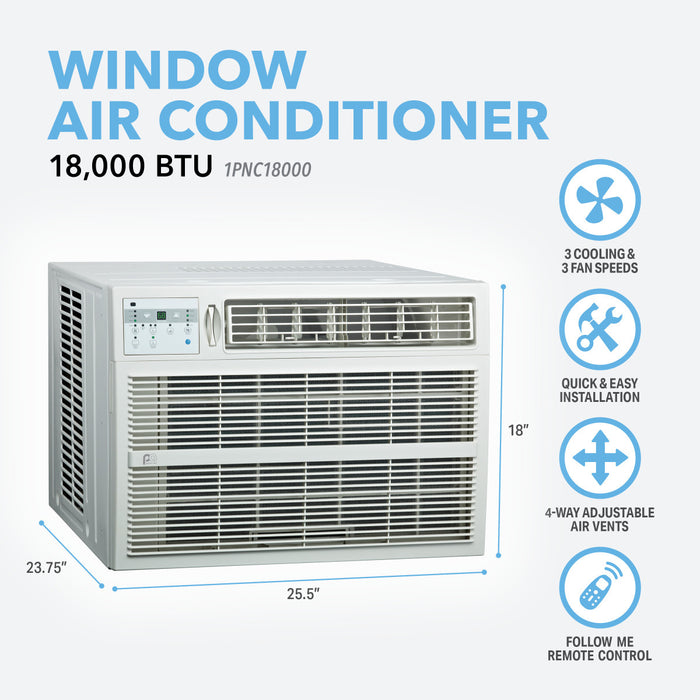 Perfect Aire 18,000 BTU Non-Energy Star Window Air Conditioner with Remote Control